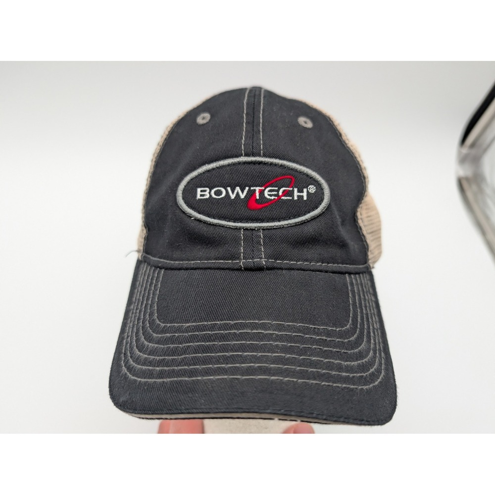 Bowtech Archery Trucker Hat Black Tan Mesh Back Adjustable Baseball Cap Logo